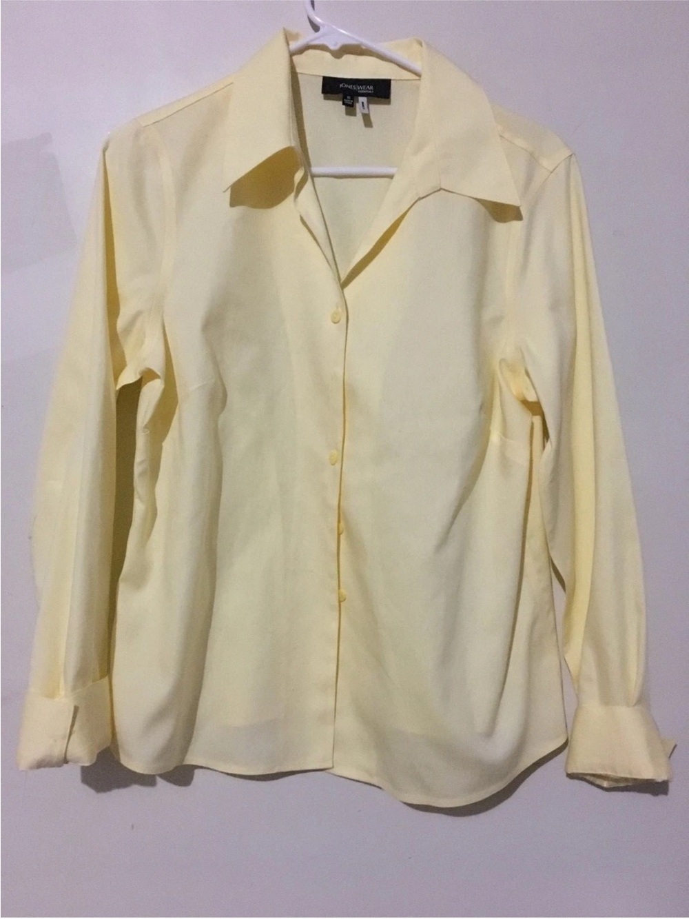 Jones Wear Essentials Quick Care Yellow Blouse Size 14